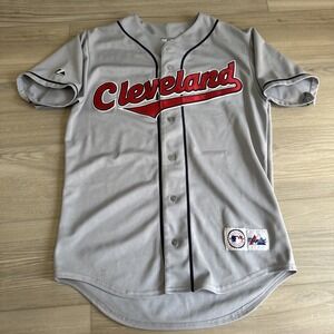 Majestic Cleveland Indians‎ Jersey vtg vintage grey jersey OG MLB baseball Small
